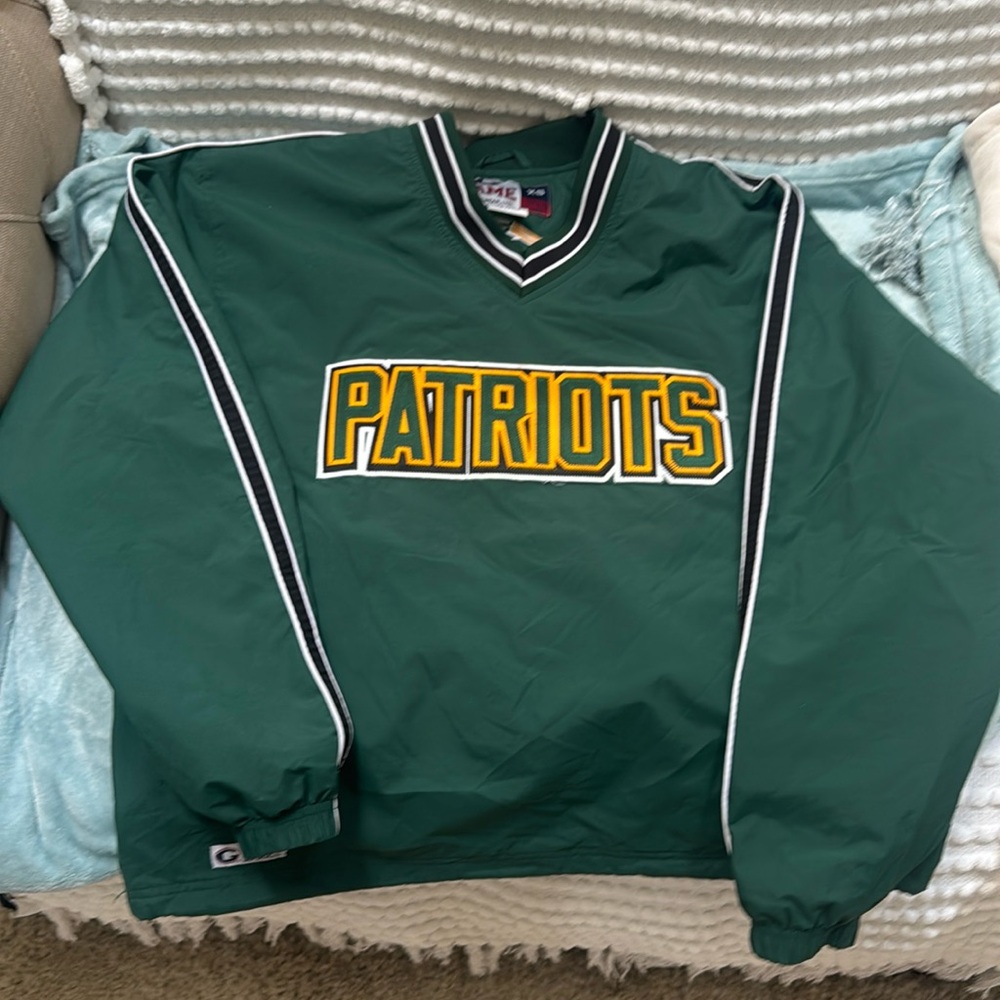 Vintage Game Sportswear Windbreaker Green New England Patriots Lined Size XS